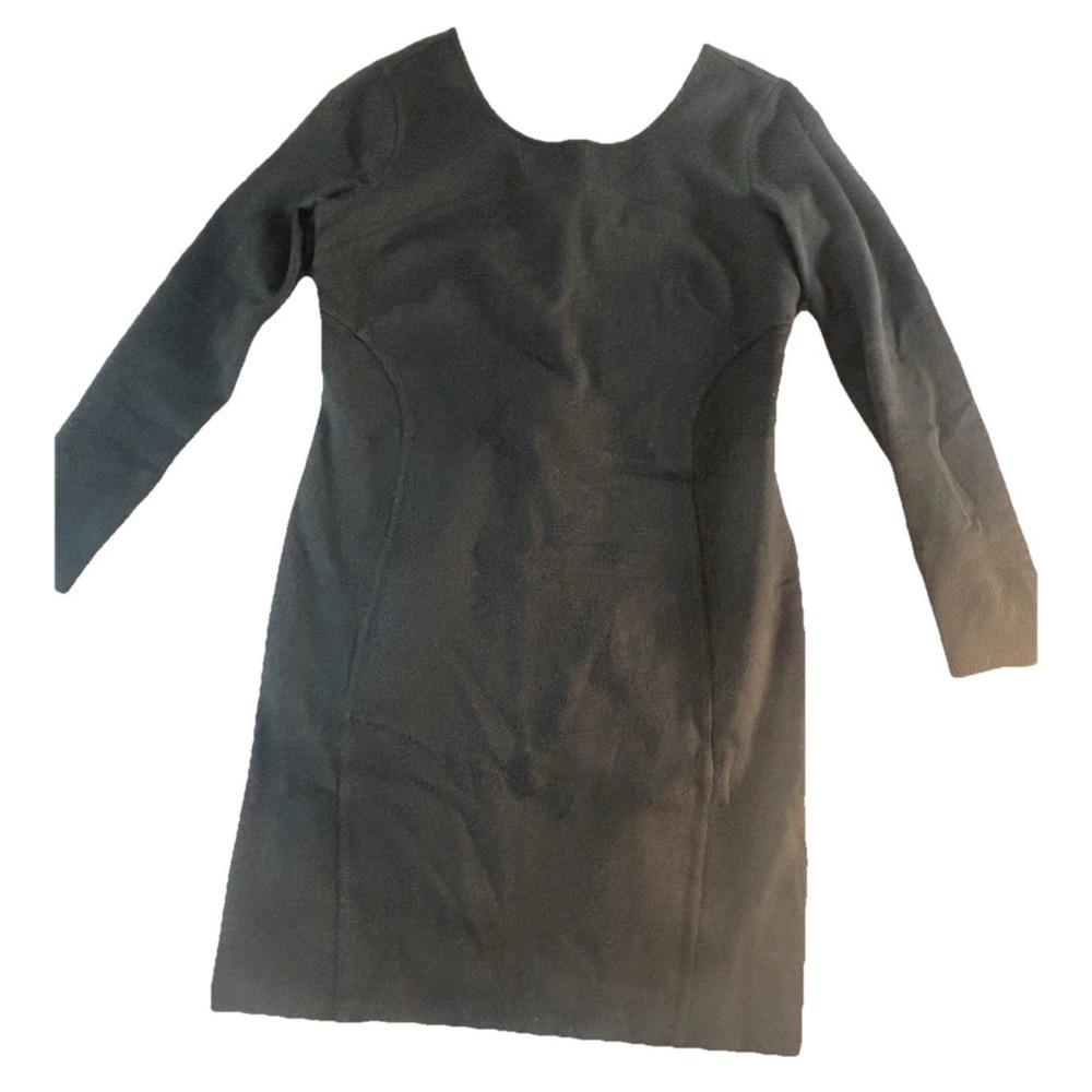 Athleta Illusion Women's Long Sleeve Black Dress Med Cotton Blend Casual‎ Fitted